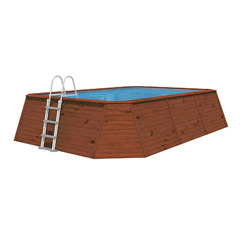 K20 Piscine en Bois Hors-sol K2O 345x255x107 cm Épurateur à Sable de 3 028 L/H avec Échelle