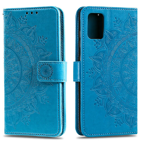 Etui en PU empreinte fleur cool bleu pour votre Samsung Galaxy A31