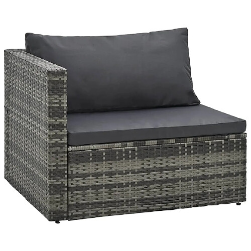 Maison Chic Salon de jardin 5 pcs + coussins - Mobilier/Meubles de jardin - Table et chaises d'extérieur Résine tressée Gris -MN21493