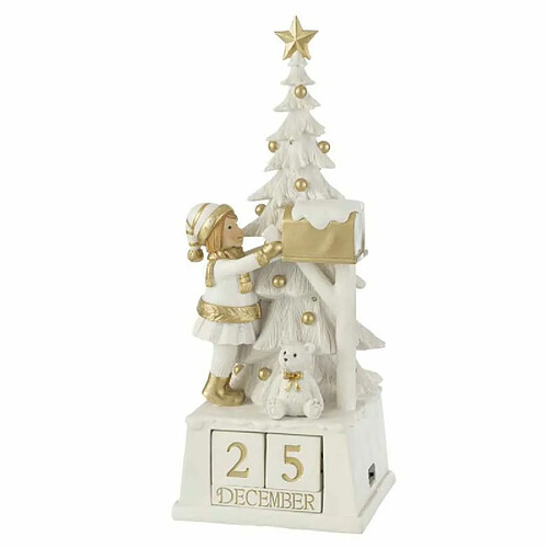 Paris Prix Calendrier Déco Sapin de Noël 49cm Blanc & Or