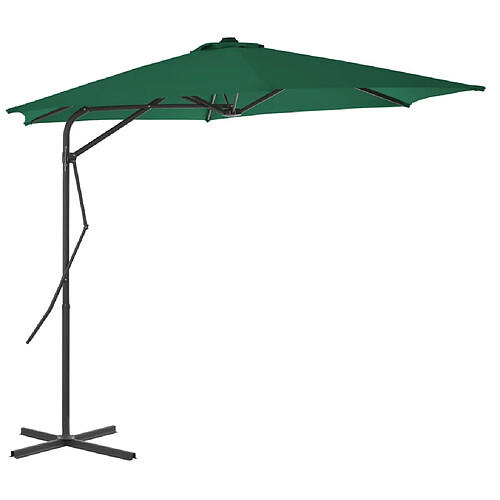 vidaXL Parasol d'extérieur avec mât en acier 300 cm Vert