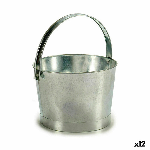 Ibergarden Pot Seau Argenté Zinc 25 x 30 x 26,5 cm (12 Unités)