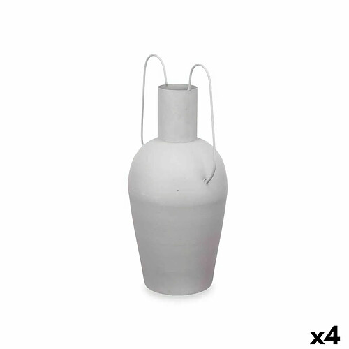 Gift Decor Vase Avec des poignées Gris Acier 24 x 45 x 18 cm (4 Unités)