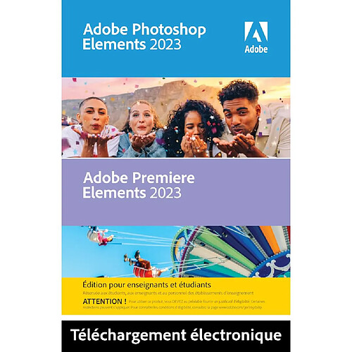 Adobe Systems Adobe Photoshop Elements & Premiere Elements 2023 - EDUCATION - Licence perpétuelle - 2 PC - A télécharger