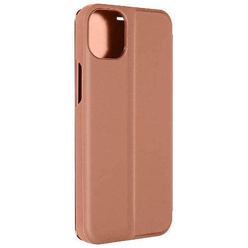 Avizar Étui Clear View pour iPhone 15 Plus Clapet Miroir Fonction Support Rose Gold