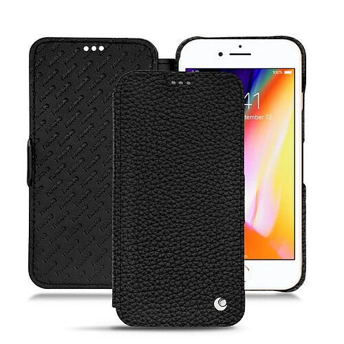 Housse cuir Apple iPhone 8 - Rabat horizontal - Ebène ( Noir / Black ) - NOREVE