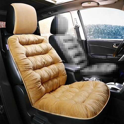 Wewoo Housse de coussin chauffante pour de siège de voiture en peluche épaisse beige