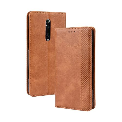 Wewoo Housse Coque Étui en cuir à boucle magnétique avec rétro pour Crazy Horse Texture horizontale Xiaomi Redmi K20 / K20 Proavec porte-carte et fentes cartes et cadre photo Marron