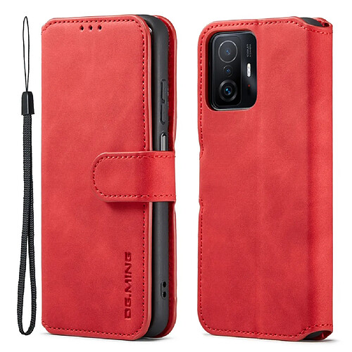 Etui en PU DG.MING style rétro avec support rouge pour votre Xiaomi 11T/11T Pro