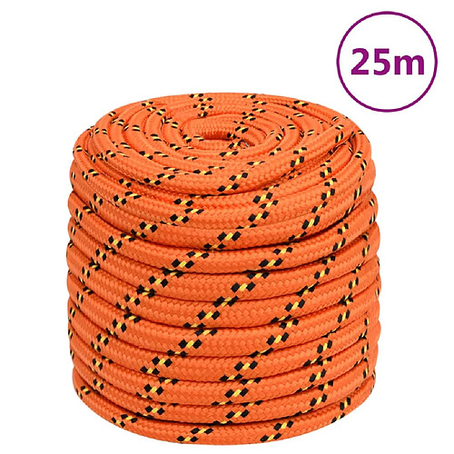 vidaXL Corde de bateau Orange 16 mm 25 m Polypropylène