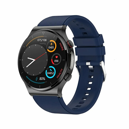 E300 Montre Intelligente Précise Spo2 Bp Surveillance De La Pression Artérielle Fitness Sport Smartwatch Colle Bleue