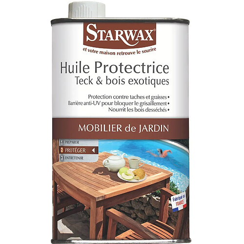 Huile protectrice teck et bois exotiques Starwax 500ml