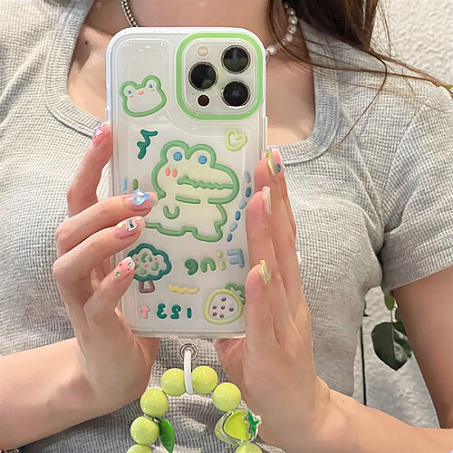 GUPBOO Étui pour iPhoneXR Doodle Line Grenouille Dinosaur Cartoon Phone Case Simple