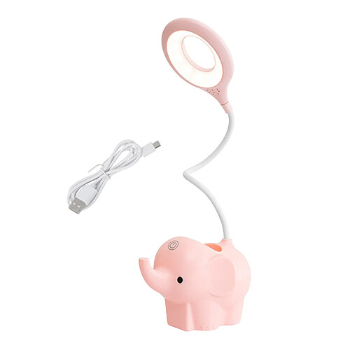 Lampe De Bureau Rechargeable En Forme D'éléphant à LED, Veilleuse Blanche