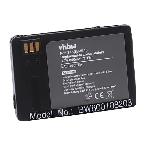 Batterie Li-Ion vhbw 840mAh (3.7V) pour téléphone portable, Smartphone Siemens 3618, 6618, S45, S45i, ME45. Remplace: V30148-K1310-X185-1.