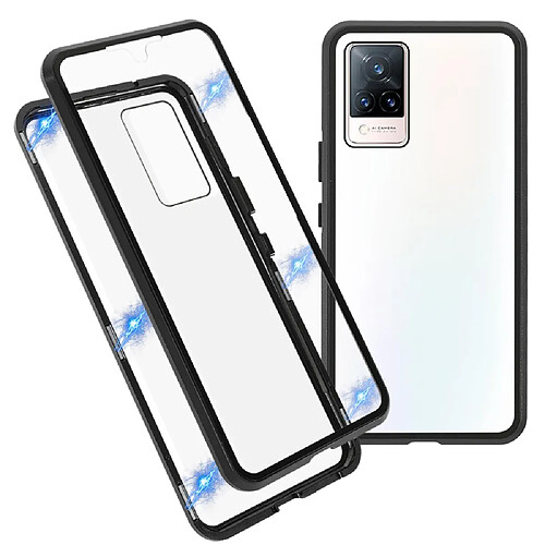 Coque en métal absorption magnétique, noir pour votre Vivo V21 5G