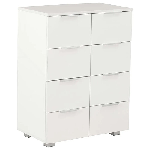 Maison Chic Commode Buffet - Meuble de rangement Blanc brillant 60x35x80 cm Bois d'ingénierie -GKD40726