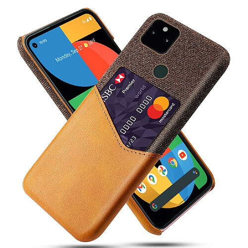 Coque en TPU + PU KSQ avec porte-carte, orange pour votre Google Pixel 5a 5G