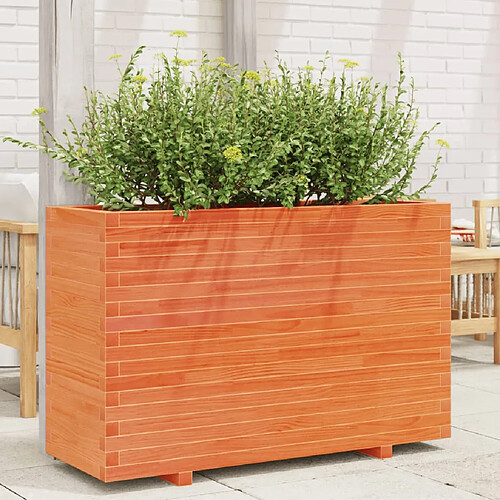 vidaXL Jardinière cire marron 110x40x72 cm bois de pin massif