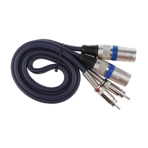 câble de raccordement double xlr mâle à double rca mâle, cordon audio 2-xlr à 2-rca 1m