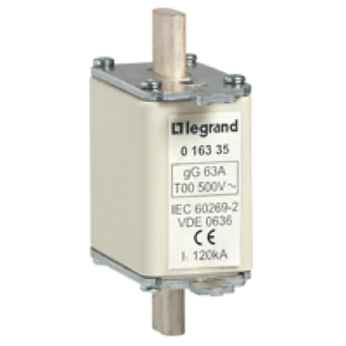 Legrand cartouche industrielle à couteaux - taille 00 - 100 ampères - type gg hpc - avec voyant