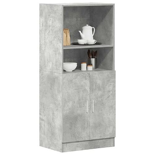 vidaXL Armoire de cuisine gris béton 57x41,5x131,5 cm bois ingénierie