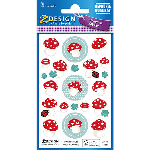 AVERY Zweckform ZDesign Sticker CREATIVE 'Champignons' ()