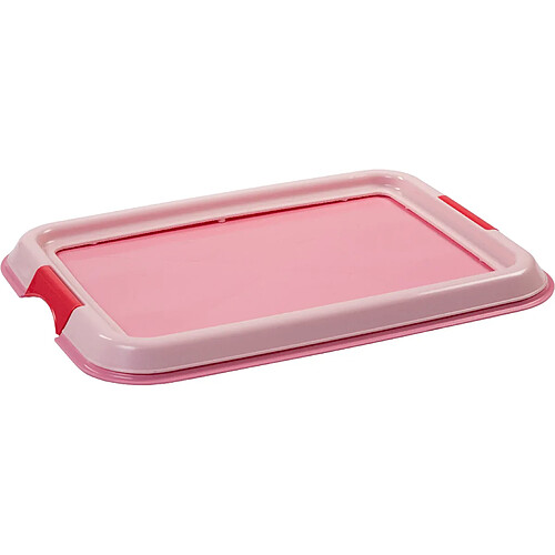 Iris Ohyama, plateau de formation pour chien / education à la propreté - Pet Tray - FT-495, plastique, rose, 49 x 36,5 x 3,2 cm