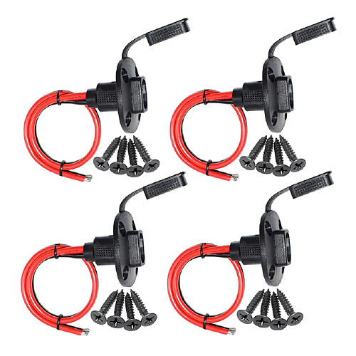 4x Connexion Rapide 30cm SAE Prise Connecteur de Câble Port de Paroi Latérale avec 4 Vis