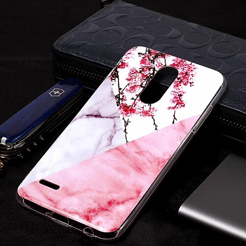 Wewoo Coque en TPU Motif Marbre Pour LG K10 2018 fleur de prunier