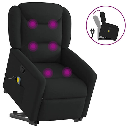 vidaXL Fauteuil de massage inclinable Noir Tissu