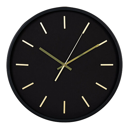 EPIKASA Horloge Murale Kensington, Noir, Plastique, 4,5x35x35 cm