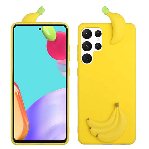 Coque en silicone antichoc, anti-rayures, motif 3D banane pour votre Samsung Galaxy S22 Ultra 5G