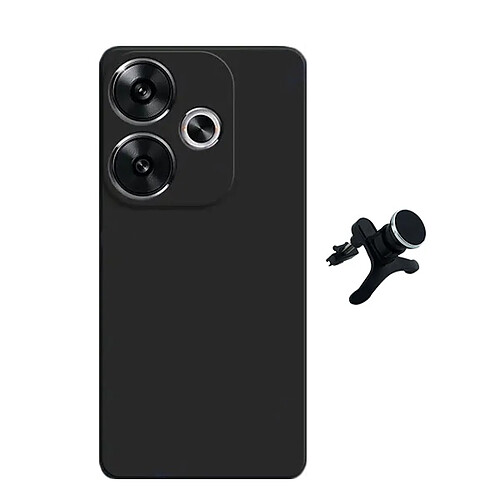 NIS Kit Support Magnétique + Coque Silicone Poco F6 Noir