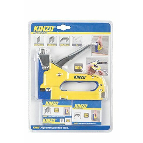 Kinzo 871125279439 Ensemble 3 en 1 agrafeuse et agrafes Jaune