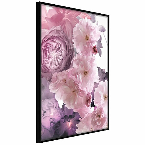 Paris Prix Affiche Murale Encadrée Pink Bouquet 20 x 30 cm Noir