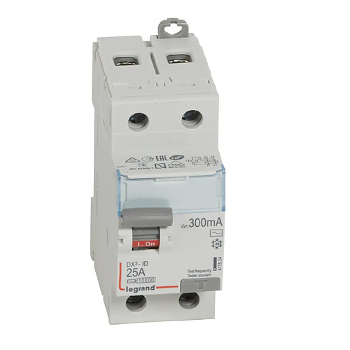 interrupteur différentiel legrand dx3 25a 300ma 2 poles type ac - vis / vis