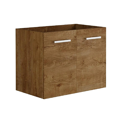 Vente-Unique Meuble sous vasque suspendu - Coloris naturel foncé - L60 cm - MIELA II