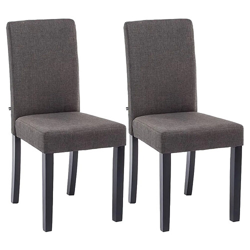 Decoshop26 Lot de 2 chaises de salle à manger design moderne en tissu gris foncé et pieds en bois noir 10_0001557