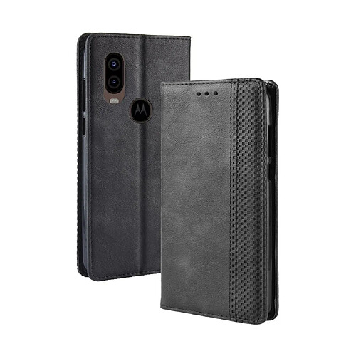 Wewoo Housse Coque Étui en cuir à boucle magnétique avec rétro pour Crazy Horse Texture horizontale Motorola MOTO One Visionavec support