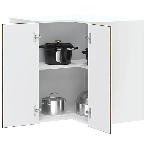 vidaXL Armoire murale d'angle de cuisine Kalmar chêne fumé