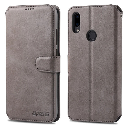 Wewoo Housse Coque Pour Xiaomi Redmi 7 AZNS Texture du mollet Etui en cuir avec rabat horizontal magnétique PU supportlogements cartes et cadre photo Gris