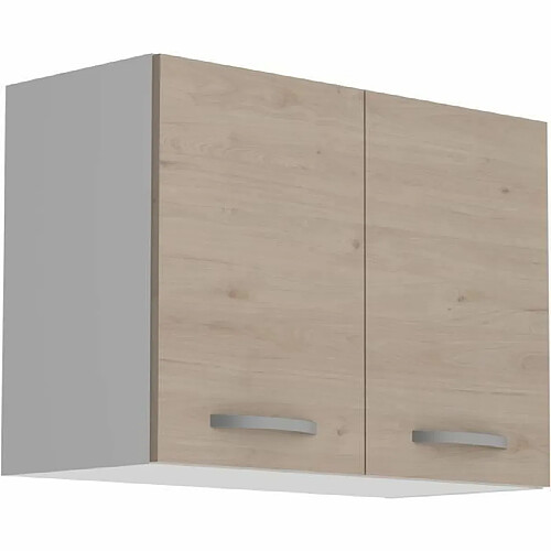 Atma OSLO Meuble haut 2 portes - Décor Chene Jackson - L 80 x P 36 x H 58 cm