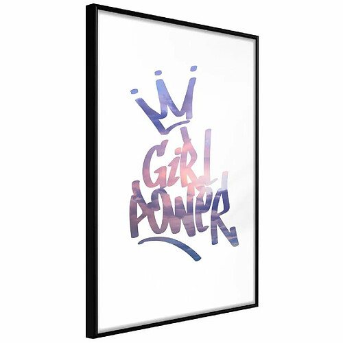 Paris Prix Affiche Murale Encadrée Girl Power 30 x 45 cm Noir