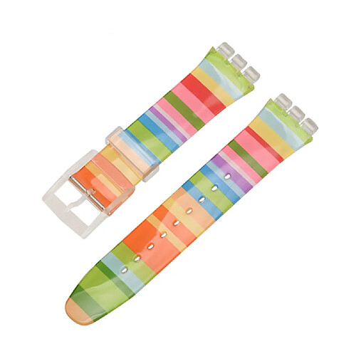 Bracelet en silicone réglable, 16mm, arc-en-ciel pour votre Swatch Wrist Band