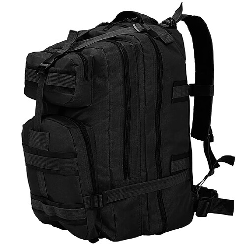 vidaXL Sac à dos en style militaire 50 L Noir