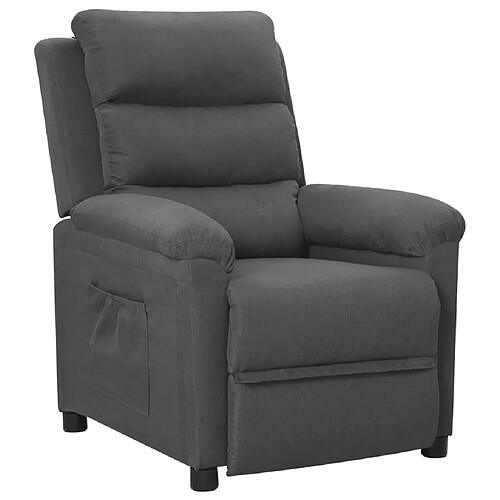 vidaXL Fauteuil inclinable Gris foncé Tissu