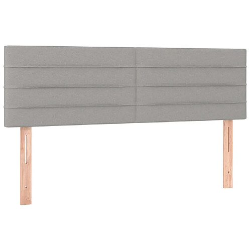 Maison Chic Lot de 2 Têtes de lit design pour chambre - Décoration de lit Gris clair 72x5x78/88 cm Tissu -MN21712