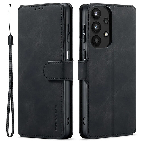 Etui en PU DG.MING style rétro, fermeture magnétique, antichoc avec support noir pour votre Samsung Galaxy A33 5G