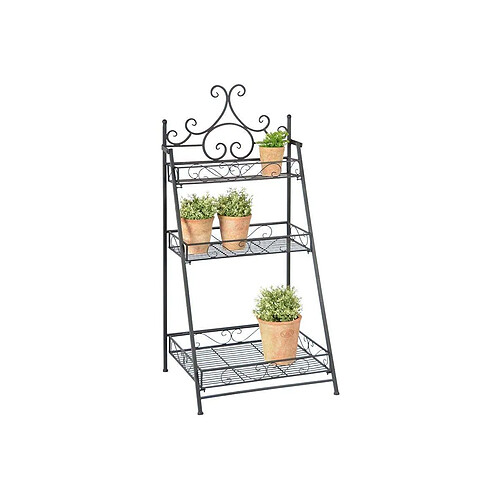 Esschert Design Etagère pliante à plantes Arabesques Escalier 3 niveaux.